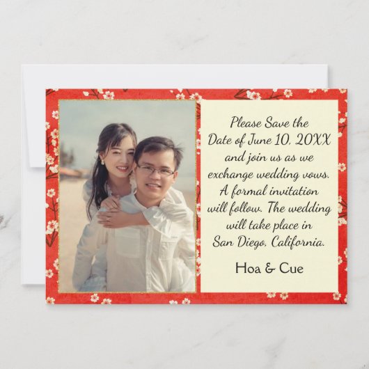 フローラフ日本のラットに日付カードを保存 セーブザデート (正面)