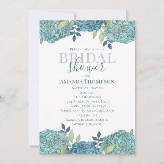 フローラブエレガントルーアジサイブライダルシャワー 招待状 (正面)