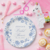 フローラブエレガントルーチノイスリーブライダルシャワー ペーパープレート (パーティー)