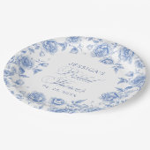 フローラブエレガントルーチノイスリーブライダルシャワー ペーパープレート (アングル)