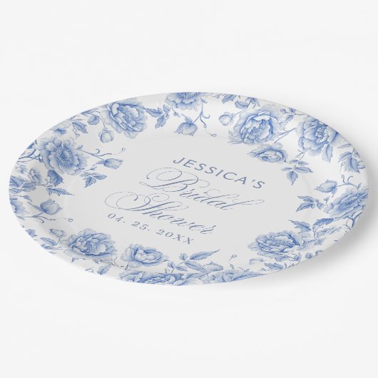フローラブエレガントルーチノイスリーブライダルシャワー ペーパープレート (アングル)
