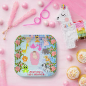 フローラブカラフルルーボーーベイビーシャワー紙プレート ペーパープレート (パーティー)