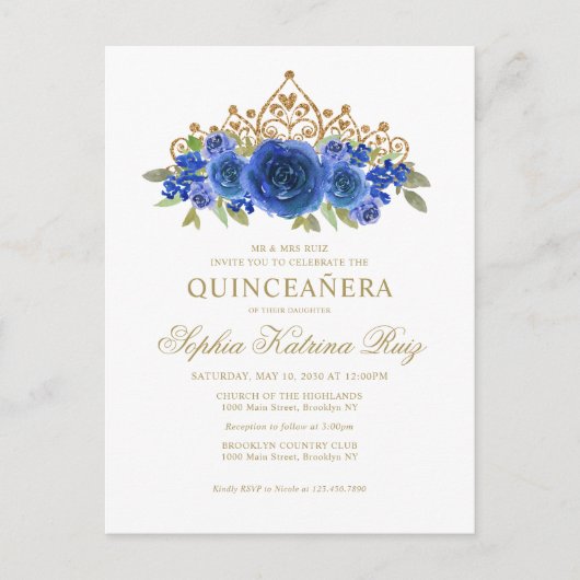 フローラブクラシックルー金ゴールドティ王室のアラキンセアニラ ポストカード (正面)