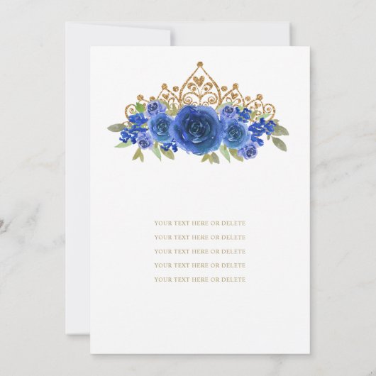 フローラブクラシックルー金ゴールドティ王室のアラキンセアニラ 招待状 (裏面)