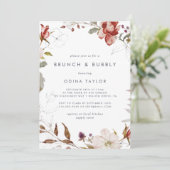 フローラブシンプルルンチアンドバブリーブライダルシャワー 招待状 (スタンド正面)