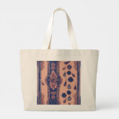 フローラブストライプルーAIアート ラージトートバッグ (裏面)