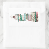 フローラブックスタックステッカー 長方形シール (バッグ)