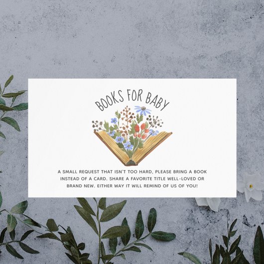 フローラブックベビーシャワー書要求エンクロージャ プレイスカード