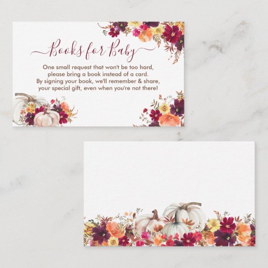 フローラブックリクエスト赤ちゃんシャワーエンクロージャカード 名刺 (正面/裏面)