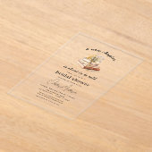 フローラブック新しいチャプター開始ブライダルシャワー アクリル招待状 (レイダウン)