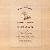 フローラブック新しいチャプター開始ブライダルシャワー アクリル招待状 (正面)