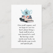 フローラブック用男の赤ちゃんブルーヴィンテージティーパーティー エンクロージャーカード (裏面)