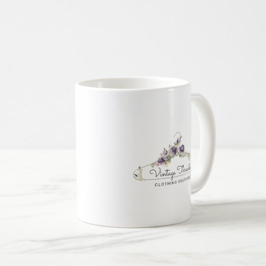 フローラブティックハンガーロゴビジネスふでたて コーヒーマグカップ (正面右)