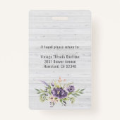 フローラブティックハンガー |従業員の写真IDバッジ バッジ (裏面)