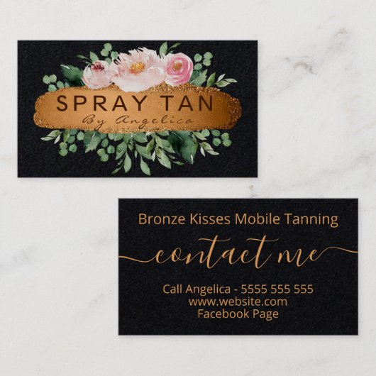 フローラブモダンラック及びブロンズの移動式スプレータン 名刺 (正面/裏面)