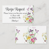 フローラブライダルウェディングシャワーレシピ要求 エンクロージャーカード (正面/裏面)