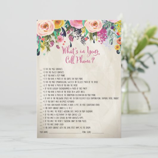 フローラブライダルシャワーあなたの携帯電話のゲームの中に何がある (スタンド正面)