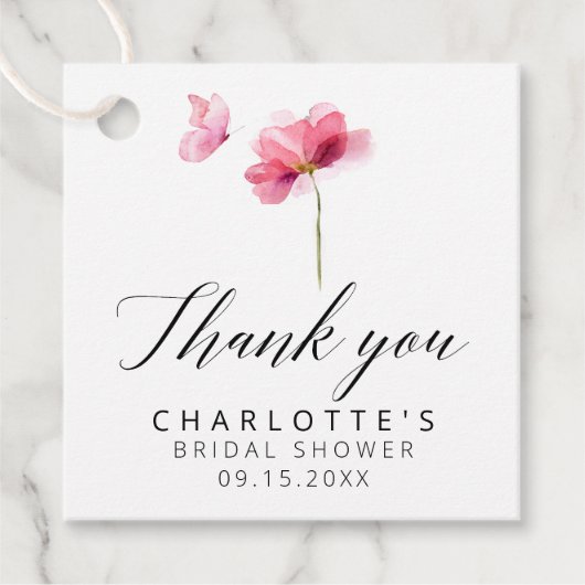 フローラブライダルシャワーありがとう フェイバータグ (正面)