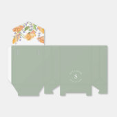 フローラブライダルシャワーの恵みボックスセージグリーンモノグラム フェイバーボックス (折り畳みなし)