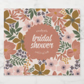 フローラブライダルシャワーま結婚たはパーソナライズされた スパークリングワインラベル (シングルラベル)