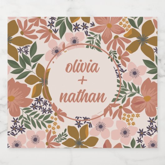 フローラブライダルシャワーま結婚たはパーソナライズされた ビールラベル (シングルラベル)