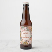 フローラブライダルシャワーま結婚たはパーソナライズされた ビールラベル (正面)