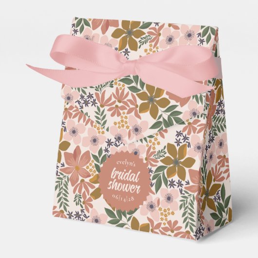 フローラブライダルシャワーま結婚たはパーソナライズされた フェイバーボックス (正面サイド)