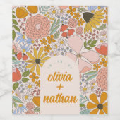 フローラブライダルシャワーま結婚たはパーソナライズされた ワインラベル (シングルラベル)