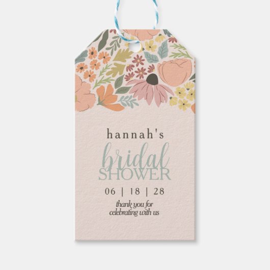 フローラブライダルシャワーま結婚たは ギフトタグ (正面)
