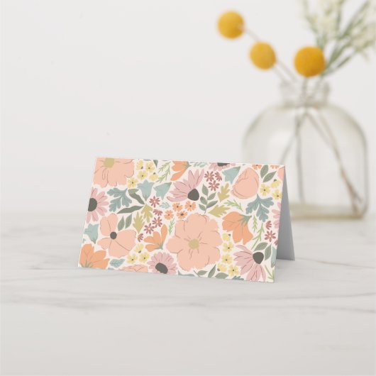 フローラブライダルシャワーま結婚たは プレイスカード (裏面)