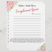 フローラブライダルシャワーアイスブレーカー💕 5ワードおもしろい (正面/裏面)