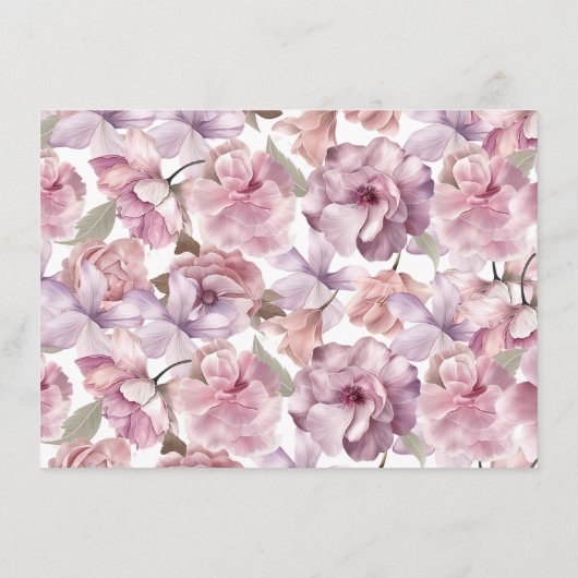 フローラブライダルシャワーアドバイスとウィッシュ エンクロージャーカード (裏面)