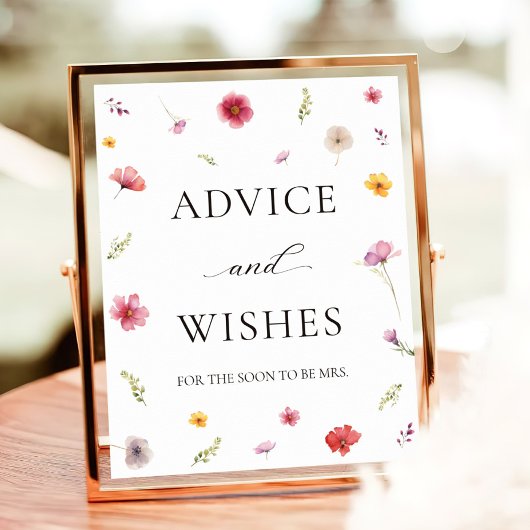フローラブライダルシャワーアドバイスとウィッシュ ポスター
