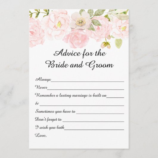 フローラブライダルシャワーアドバイスカード アドバイスカード (正面)