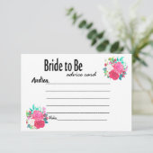 フローラブライダルシャワーアドバイスカード 招待状 (スタンド正面)