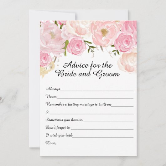 フローラブライダルシャワーアドバイスカード 招待状 (正面)