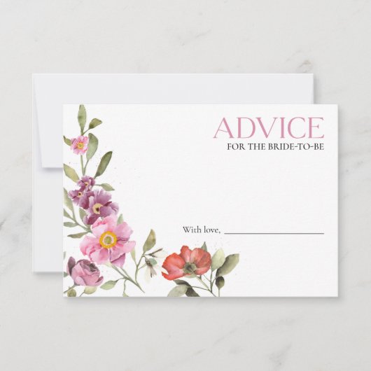 フローラブライダルシャワーアドバイス 招待状 (正面)