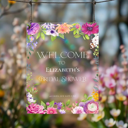 フローラブライダルシャワーウェルカムアクリルサイン アクリルサイン