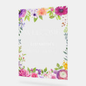 フローラブライダルシャワーウェルカムアクリルサイン アクリルサイン (傾斜)