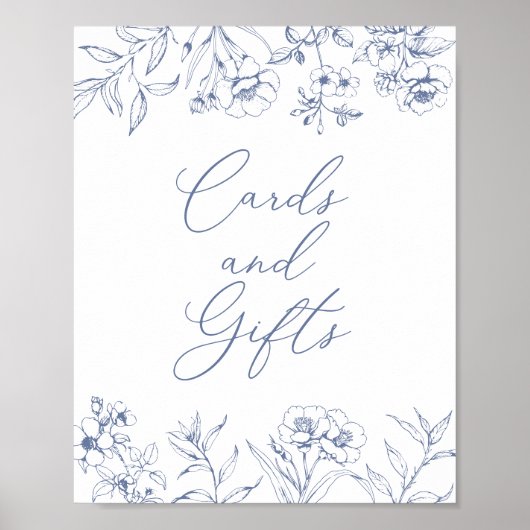 フローラブライダルシャワーカードとギフト ポスター (正面)