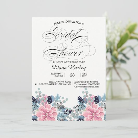 フローラブライダルシャワーカード 招待状 (スタンド正面)