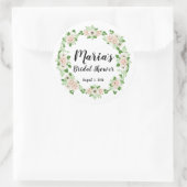 フローラブライダルシャワーサンキューステッカー ラウンドシール (バッグ)