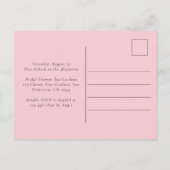 フローラブライダルシャワーティーパーティの招待状はがき インビテーションポストカード (裏面)