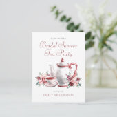 フローラブライダルシャワーティーパーティの招待状はがき インビテーションポストカード (スタンド正面)