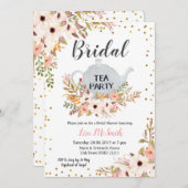 フローラブライダルシャワーティーパーティの招待状 招待状 (正面/裏面)