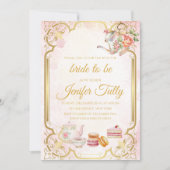フローラブライダルシャワーティーパーティの招待状 招待状 (正面)
