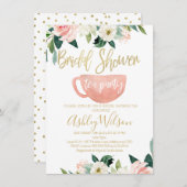 フローラブライダルシャワーティーパーティの招待状 招待状 (正面/裏面)