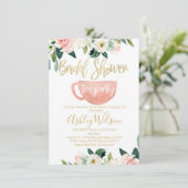 フローラブライダルシャワーティーパーティの招待状 招待状 (スタンド正面)