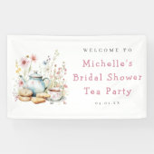 フローラブライダルシャワーティーパーティーへようこそ 横断幕 (横)