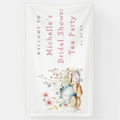 フローラブライダルシャワーティーパーティーへようこそ 横断幕 (縦)